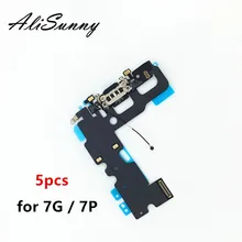 AliSunny 5 шт. зарядный гибкий кабель для iPhone 7 Plus 4,7 ''7G 7 P USB для подключения зарядного устройства Зарядное устройство порт, Запасные детали
