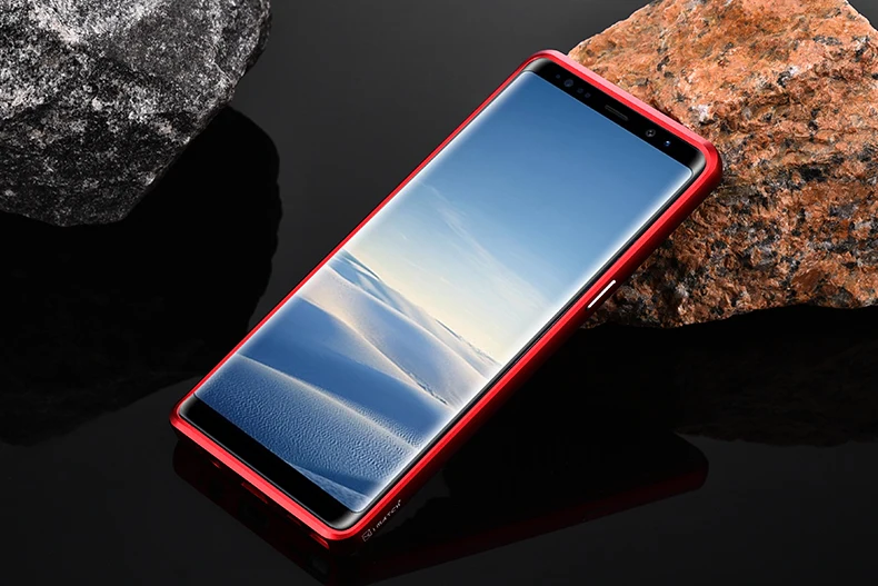 iMatch Luxury Aluminum Metal Bumper Carbon Fiber Back Cover Case for Samsung Galaxy Note 8