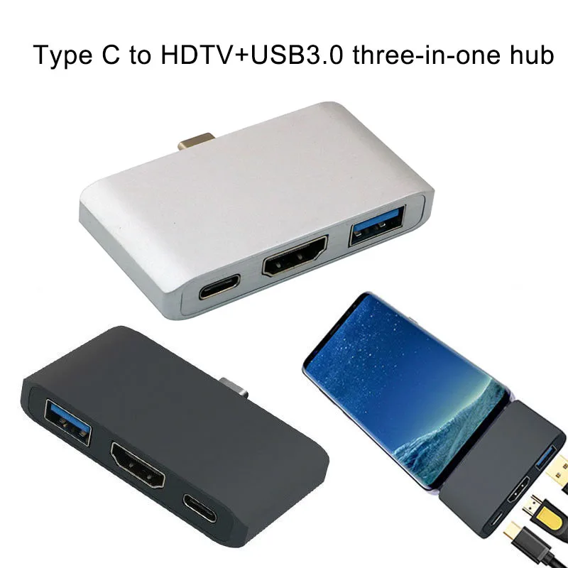 

USB3.1 HUB Type-C to HDTV+USB 3.0 Adapter with PD for Macbook Pro Samsung S8/S9 GDeals