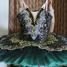 Взрослых Для женщин дети Обувь для девочек Размеры Балетные костюмы пачка для производительности конкуренции, танец пачка Профессиональный Черный Зеленый юбка-пачка at1010