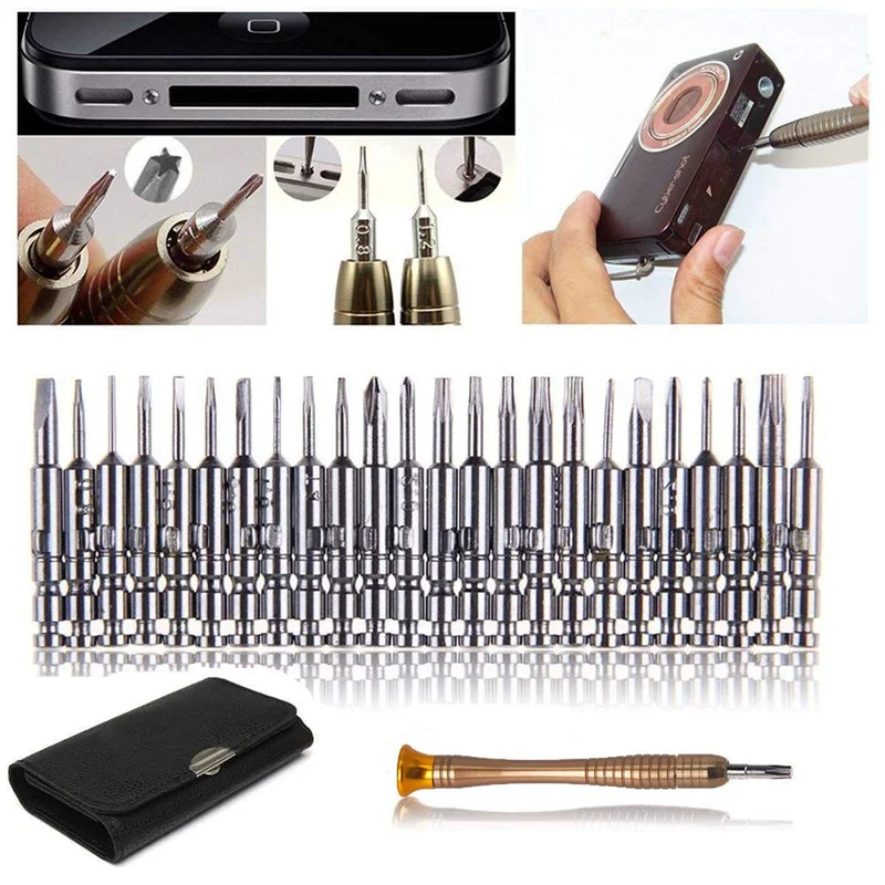

Leather Case 25 In 1 Torx Screwdriver Set Mobile Phone Repair Tool Kit Multitool Hand Tools For Iphone Watch Tablet PC 2018 New