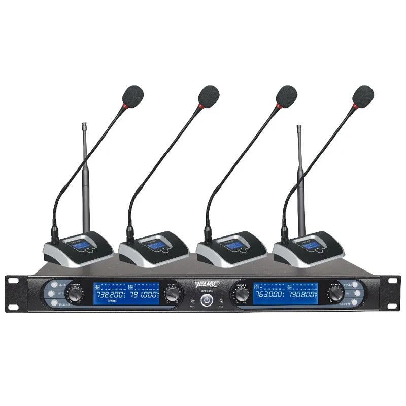 

YEAMIC 8845T42Four channels 700MHz~800MHz frequency with ID validate and IR wireless conference microphone