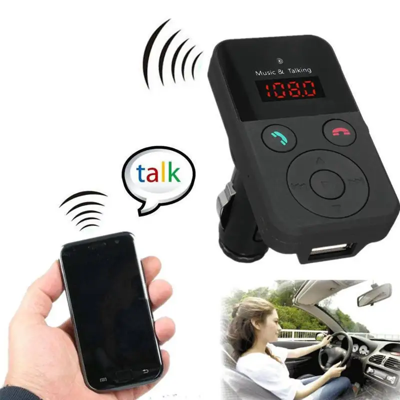 Беспроводной FM модулятор с Bluetooth автомобильный комплект mp3 плеер SD USB ЖК дисплей