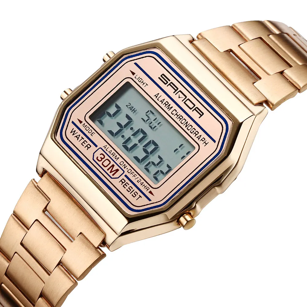 ﻿Goede Koop SANDA Rose Gold Sport Horloge Mannen Horloges Top Merk Luxe