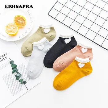 

[EIOISAPRA]Embroidery Divertidos Love Cute Socks Jacquard Harajuku College Style Socks Women Creative Skarpetki Calcetines Mujer