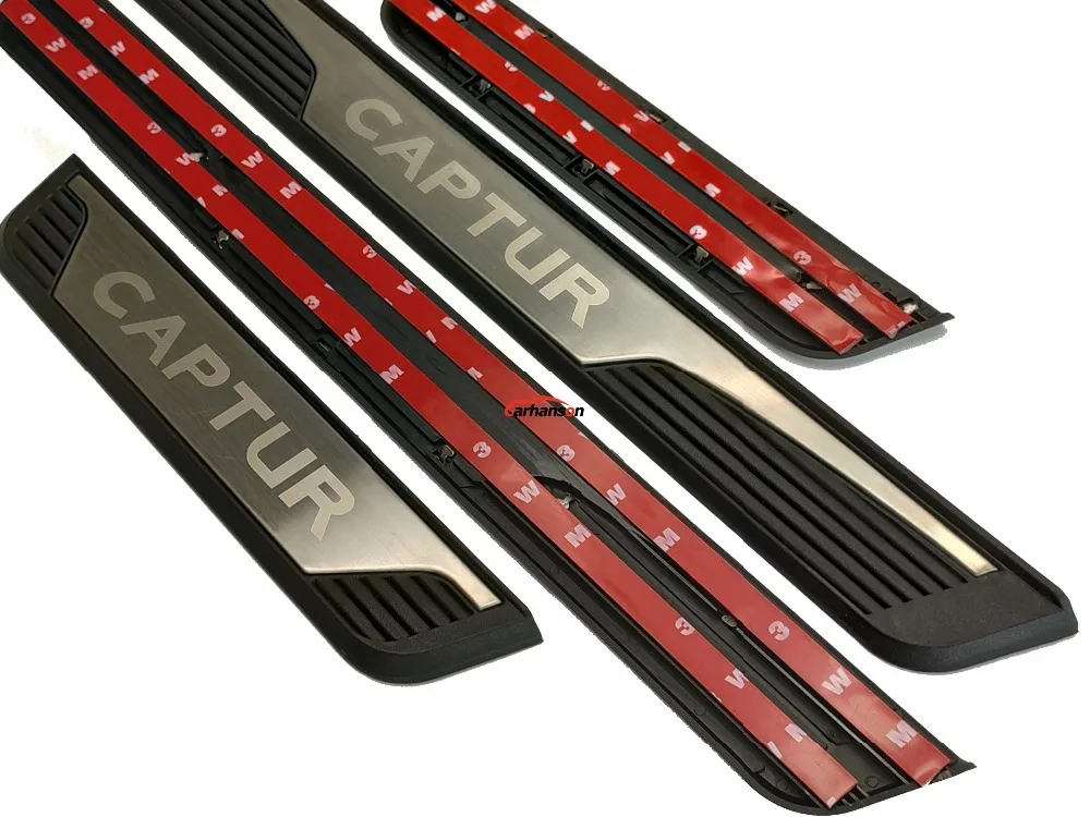 For Accessories Renault Captur 2015 2019 Door Sill Trim Scuff Plate Door Entry Guards Protectors Car Sticker Car Styling 4pcs For Accessories Renault Captur 2015 2019 Door Sill Trim Scuff Plate Door Entry Guards Protectors Car Sticker Car Styling 4pcs
