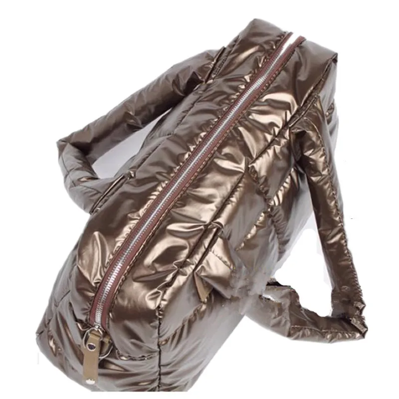 2018 New Winter Women Space Cotton Handbags casual Ladies Bag Down Fashion Bright Shoulder Bag Female tote Bolsas sac a main