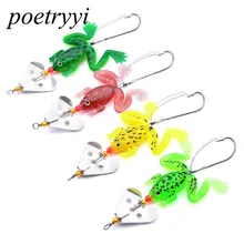 

New frogs Fishing Lure Set 1pc/LOT Rubber Soft Fishing Lures Bass SpinnerBait spoon Lures carp fishing tackle 45