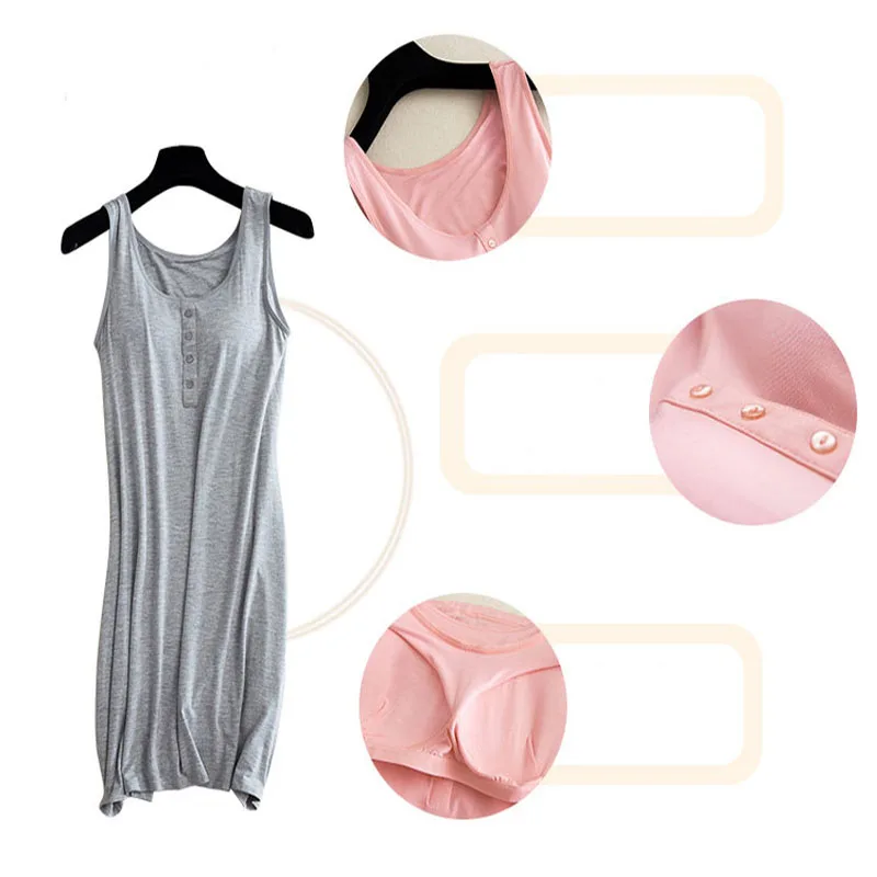 

Maternity Nightwear Women Dress Sleeveless Breastfeeding Sleepwear Nursing Pajamas Women Pregnancy Nightgown Nursing Dress
