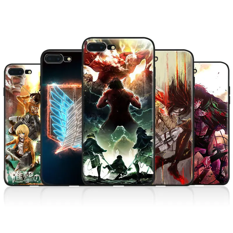

Attack on Titan Eren Mikasa Levi Armin anime tpu Soft Silicone Phone Case Cover For Apple iPhone 5s Se 6 6s 7 8 Plus X XR XS MAX