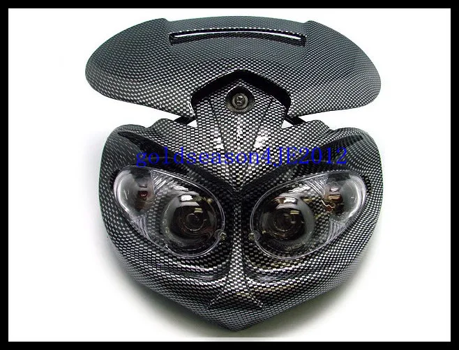 

Head Light Fairing motorcycle street fighter look naked mx super moto smr carbon