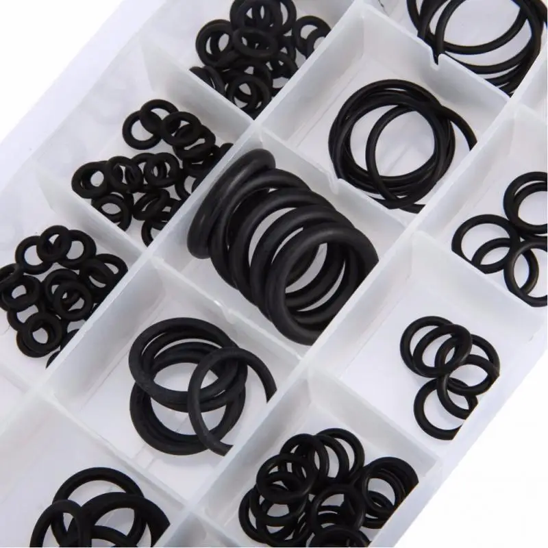 

225PC Black Sealing Grommet Rubber O Ring Assortment Set Rubber Washer Seals Water Tightness Kits