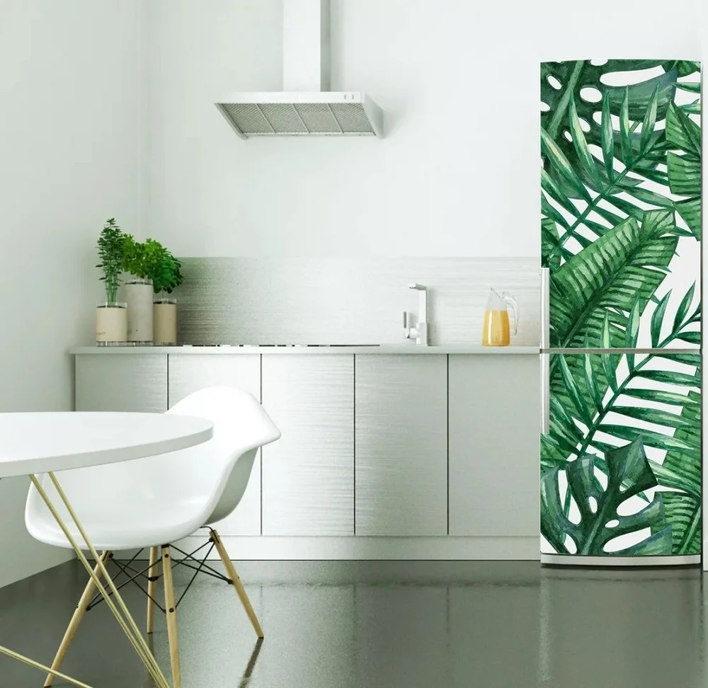 DIY креативные лесные листья водонепроницаемый самоклеющийся Холодильник стикер двери обои-покрытие стены кухни стикер