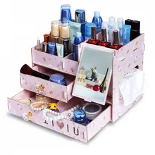 Selling Large Wooden Environmental Material With Cosmetic Mirror Jewelry Multicolor Organizers Free Shipping