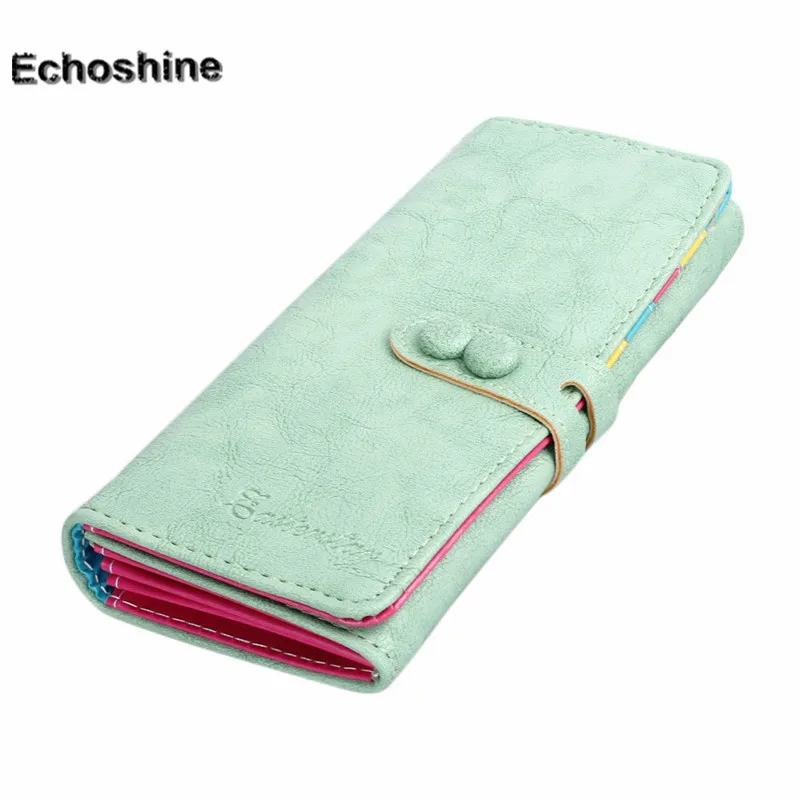 

Echoshine 2019 Women Clutch long Wallet Leather Zipper Small Fresh Wallet Mobile Phone Bag wholesale Ladies Purse A20