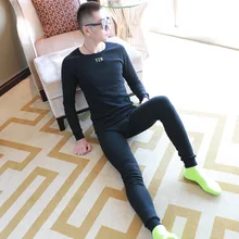 Новые мужские комплекты термобелья фланелевые плотные круглые воротнички молодой осенняя одежда хлопковые свитера теплые подштанники