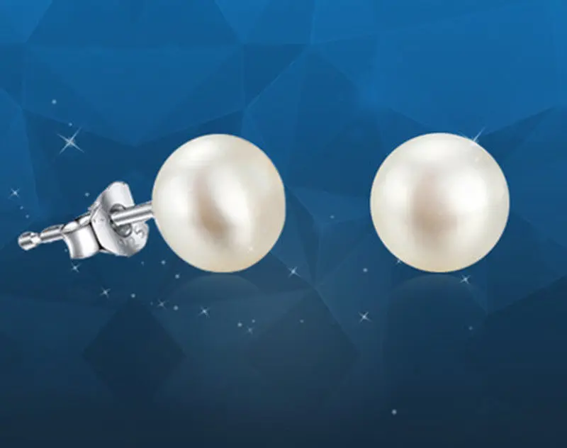 

-hot@ New Fashion White Faux Pearl Beads Ear Stud Earrings 6 mm