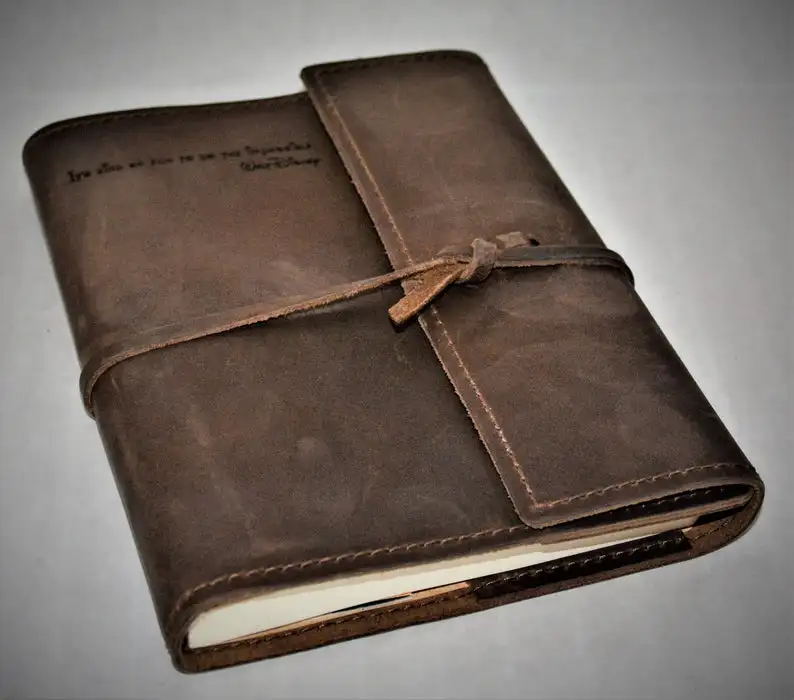 

Genuine leather travel journal notebook sketchbook Personalized Engraved Diary Notebook Refillable Writer's Log