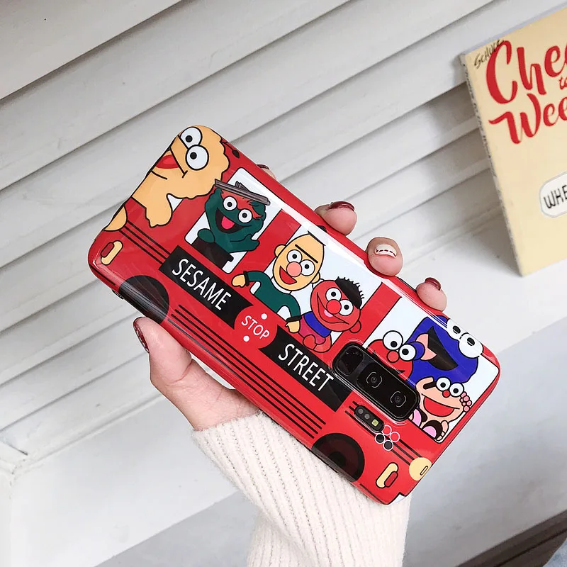 YHBBCASES чехлы для телефонов с изображением мультяшного печенья для samsung Galaxy S10 5G S8 S9 Plus для samsung Note 10 8 9 милый автобус Мягкий силиконовый чехол - Цвет: Red