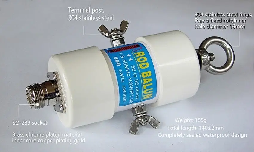 1:1 500 Вт Водонепроницаемый HF балун для 160 м-6 м полос(1,8-50 МГц