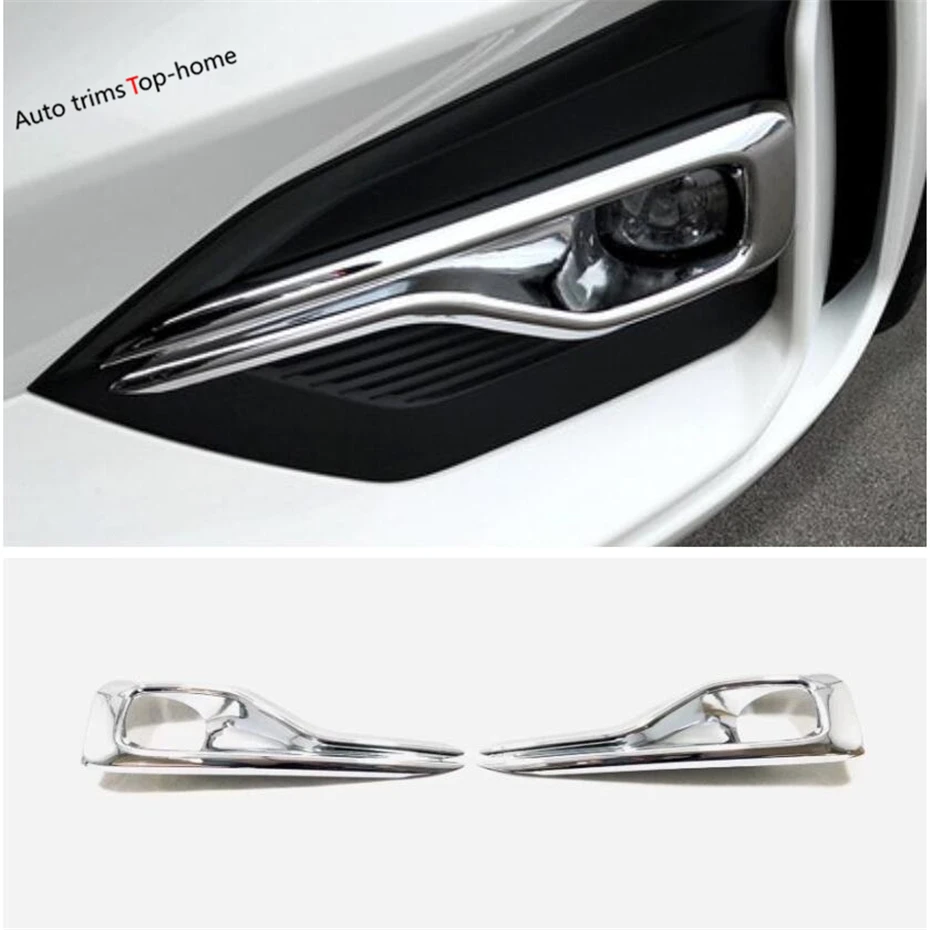 

Yimaautotrims Front Face Fog Lights Lamp Frame Cover Trim Fit For Ford Focus 2019 ST-Line Exterior / Bright Carbon Fiber ABS