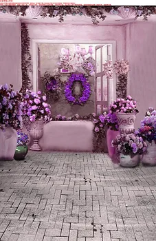 

VinylBDS 10x10ft Purple Flowers 3D Baby Photography Backdrop Background Princess Studio Backdrop