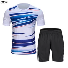 ZMSM взрослых теннисные майки и шорты Комплект Для мужчин для игры в бадминтон майка для игры в настольный теннис, футболка Футбол бег быстросохнущая спортивная одежда B010