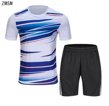 ZMSM 2018 Adult Tennis Shirts Shorts Set Men Badminton T-shirt Table Tennis Jersey Football Running Quick Dry Sport Clothes B010