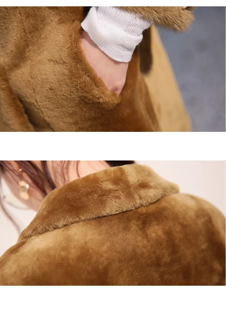 Пальто из натуральной овчинной кожи женская зимняя Толстая теплая стрижка мех цельная кожаная куртка Модный классический дизайн NPI 71230B