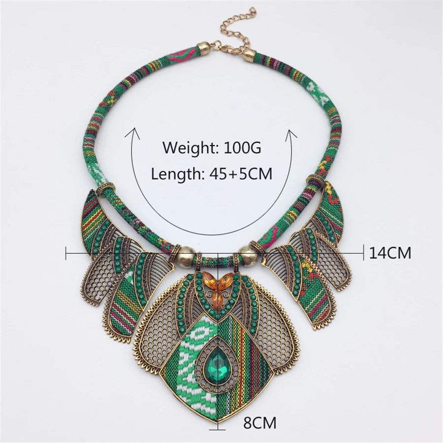 New Bohemian Ethnic Gold-plated Item Color Woven Rope Alloy Diamond Jewelry Necklace Jewelry (4)