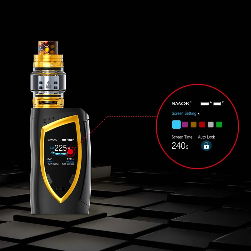 Оригинальный SMOK Devilkin Kit 225 Вт Mod с 8 мл TFV12 комплект электронных сигарет принца VS Mag