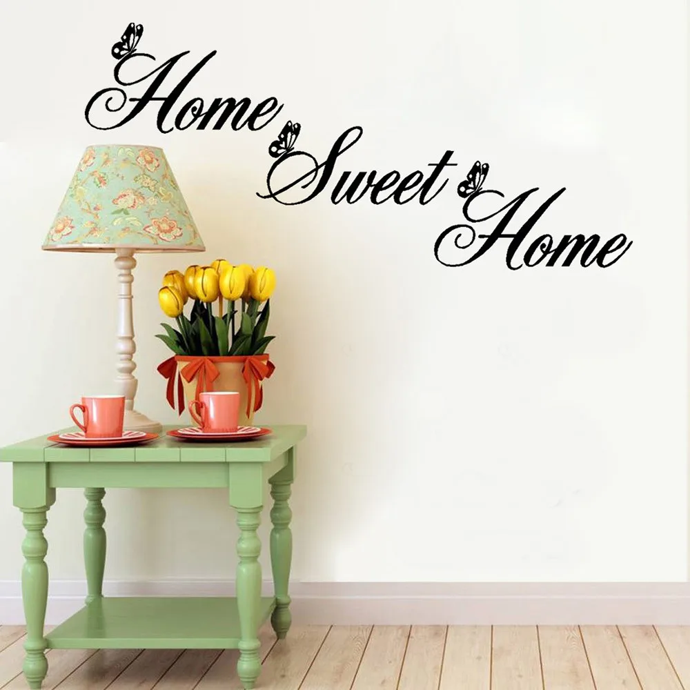 

Removable Wall Stickers Home Sweet Bedroom Living Room Party Decor DIY Removable Art Vinyl Wall Sticker 2019 wallpaper Fashion