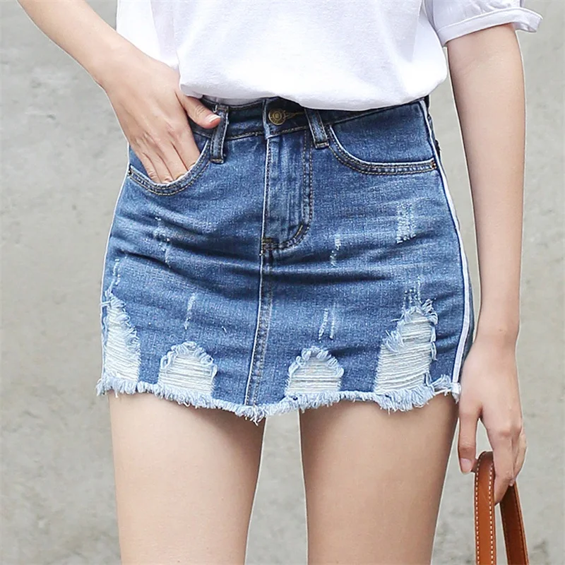 Yichaoyiliang Summer Micro Mini Denim Shorts Skirts for Women High ...