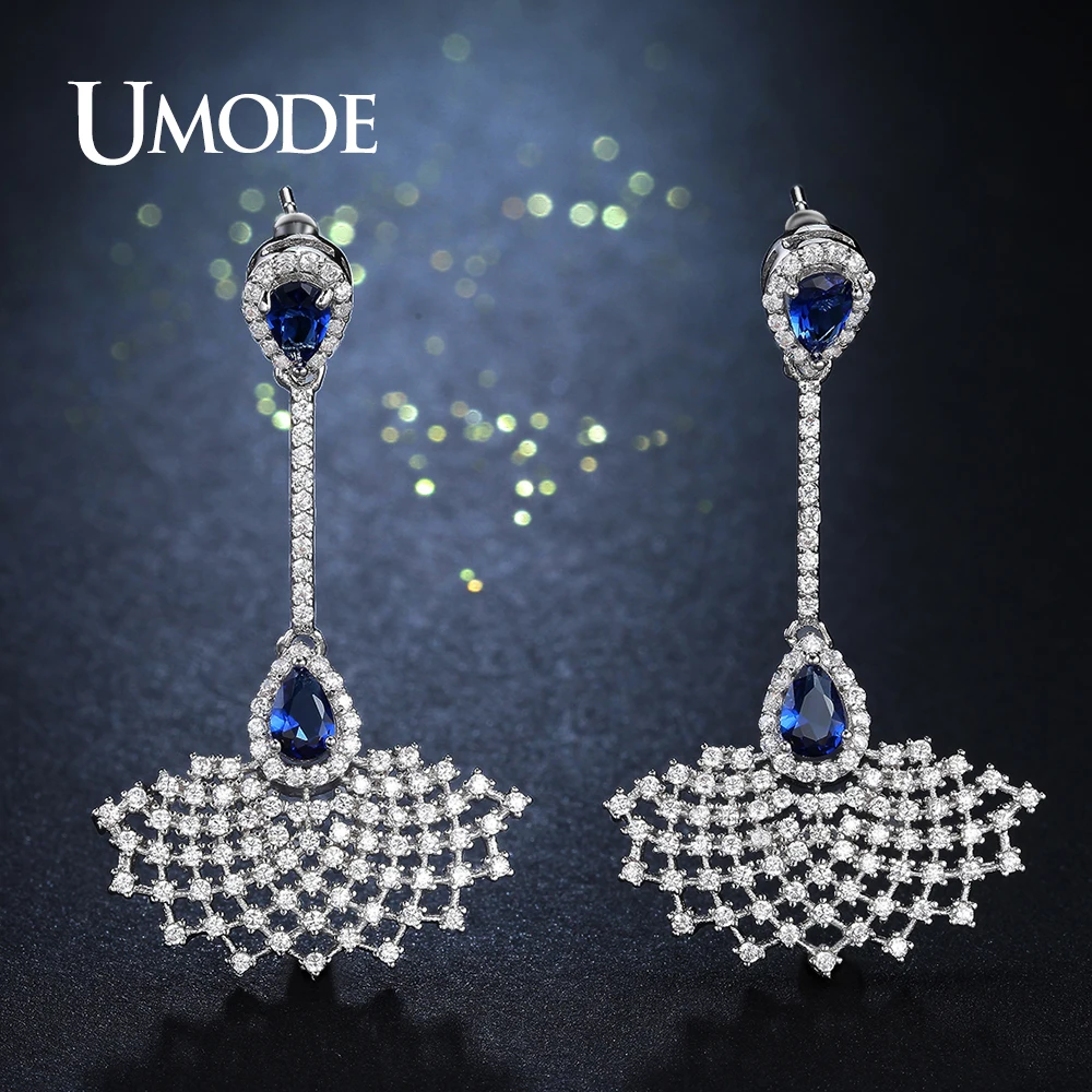 

UMODE Brand AAA+ Cubic Zirconia Long Big Crystal Bridal Dangle Drop Earrings For Women Wedding Jewelry Boucle D'Oreille AUE0261
