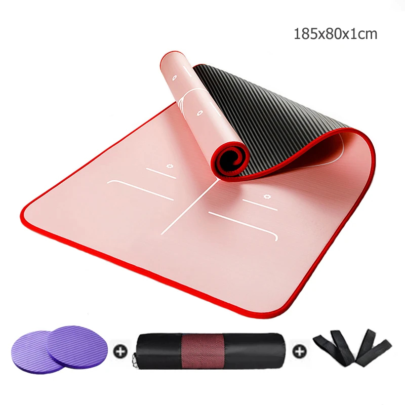

5PCS 185x80cm Large Yoga Mat 10mm NBR Non-slip Fitness Exercise Yoga mats Double-sided Use With Balance Line Gym Dance mat