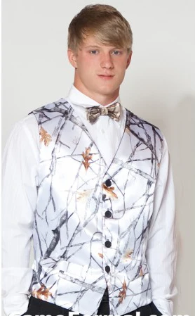 white camo wedding vest