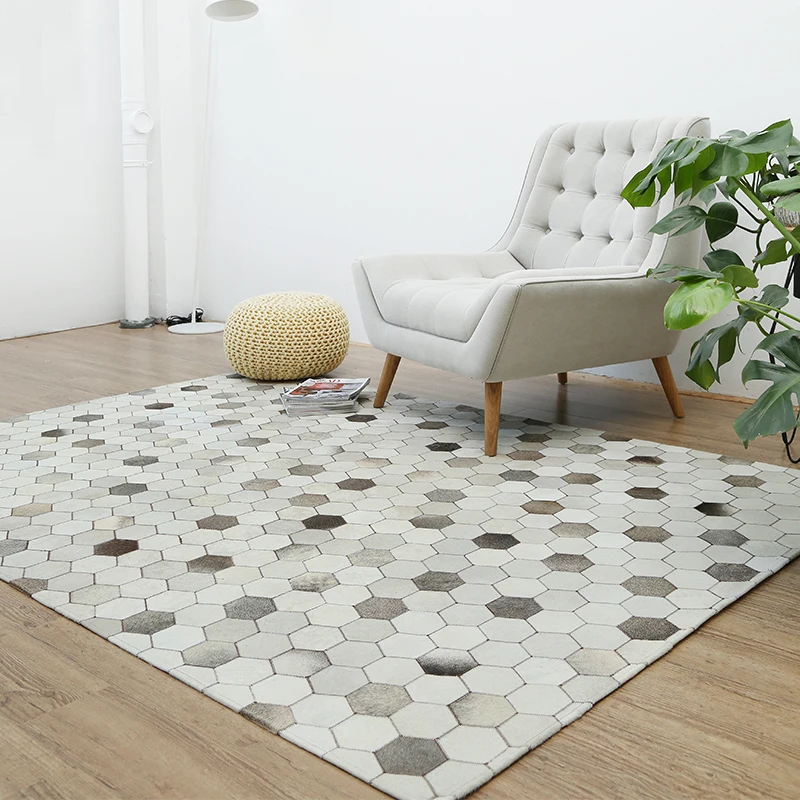 

Genuine Cowhide Patchwork Rug For Living Room Bedroom Extra Large 200*300cm Handmade For 100% Natural Cowhide Carpet