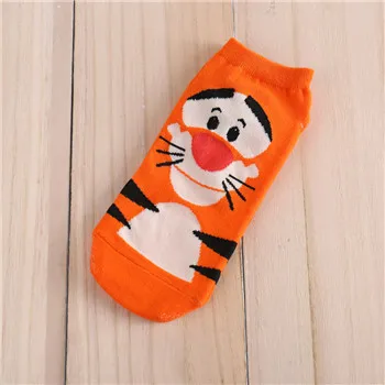 Дизайн, милые Носки с рисунком из мультфильма «зверополис», Носки с рисунком в полоску, женские хлопковые носки, Прямая поставка - Цвет: Оранжевый