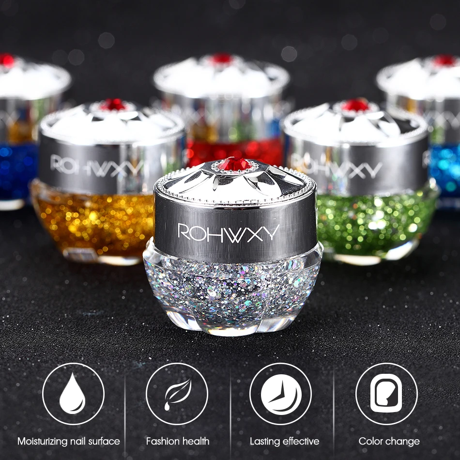 ROHWXY 24 цвета салон Сияющий замачивающийся Гель-лак для ногтей верхнее покрытие Блестящий Гель-лак для ногтей гель маникюрный лак для ногтей