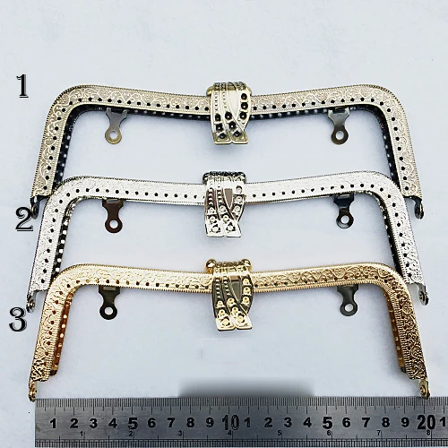 

DIY M shape bronze silver golden color metal purse frame clasp for bag mouth golden knurling 3pcs/lot