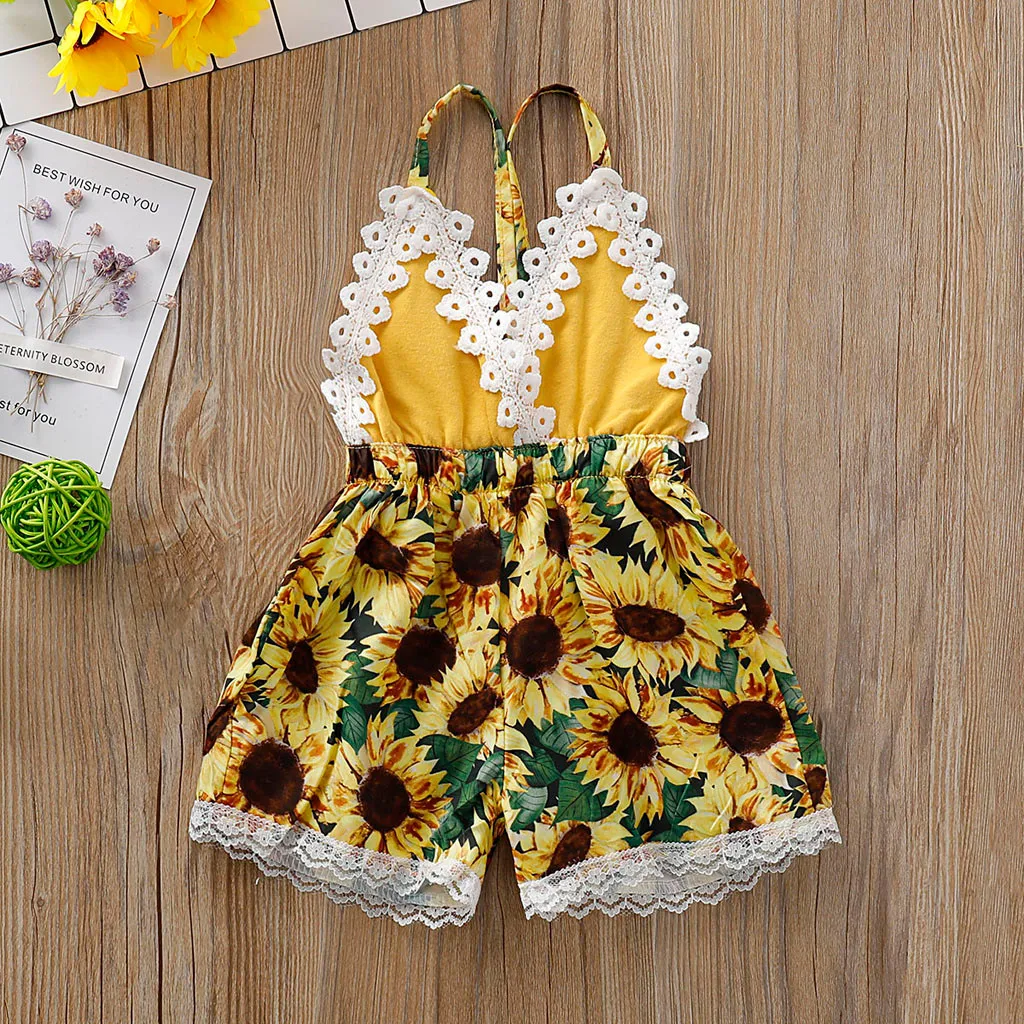 baby sunflower romper