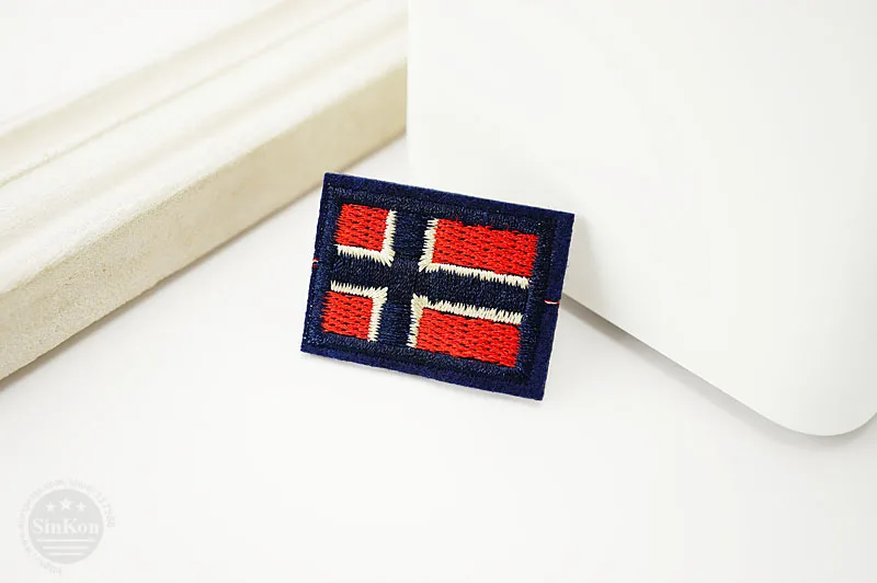 Норвегия 3,8x2,8 см вышитая нашивка для одежды, пришивная аппликация, милая нашивка, ткань, одежда, обувь, сумки, декоративные нашивки DIY
