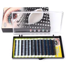 Colorful False Eyelashes Individual Eye Lashes Mixed Type Length Colors Eyelash Glamour 0.12mm C Curl Free Shipping