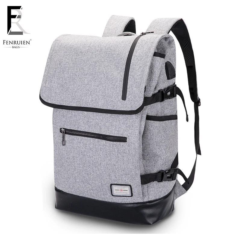 

FRN Large Capacity 15.6 Inch Laptop Backpack Men USB Charging Backpack Bag Black Women Bag Waterproof Mochila Masculina Male
