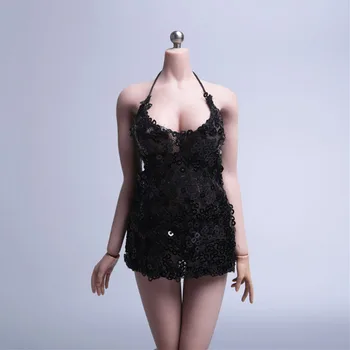 

3 Colors 1/6 Scale Female Sexy Low-cut Sequin Skirt Women Sexy Lace Hip Dress Clothes Clothing Set For 12" Action Figure Body