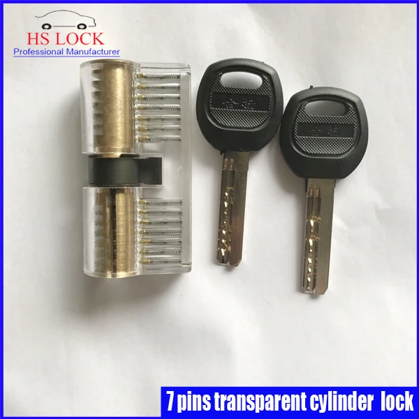 

Transparent Cutaway Inside View of 7 pins cylinder Practice Padlock Pick Lock Training Skill Pick for Locksmith Beginner