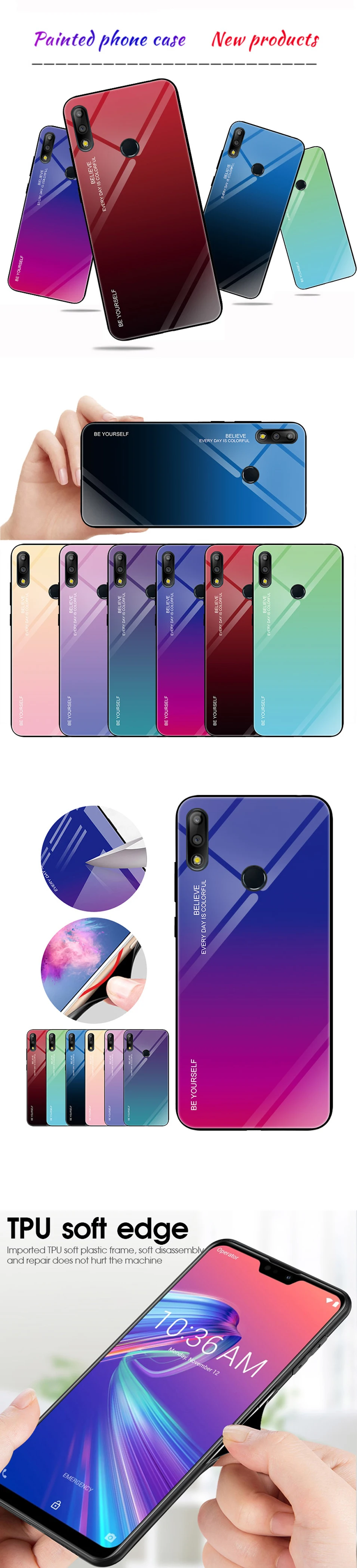 Beauty Gradient Color Glass Case for Samsung Galaxy S10e S10 S9 S8 J4 J6 Plus Cover for Galaxy Note 9 8 10 A7 A8 A9 2018 Case (6)