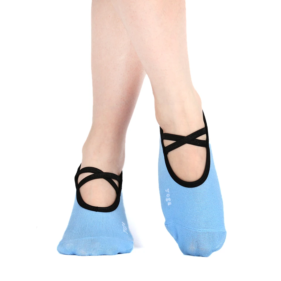 Cotton Sports Yoga Socks Slipper For Womens Non Slip Lady Damping Bandage Pilates Gym Fitness Sock Ballet Heel Dance Protector