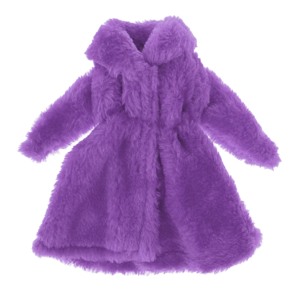 Doll Clothes Fashion Plush Overcoat Outwear for 1/6 Barbi BJD SD Dolls Clothing Dress Up Clothing Dolls Accessory Birthday Gift