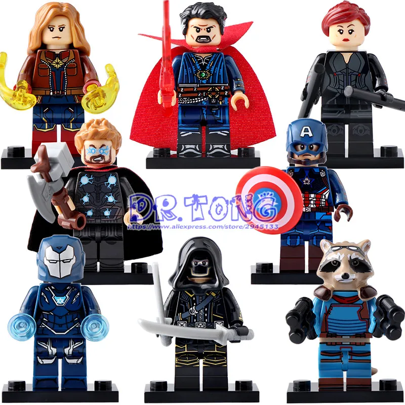 

50pcs Super Heroes Building Blocks Doctor Strange Hawkeye lack Widow Pepper Thor BAvengers 4 Bricks For Children Toys X0256